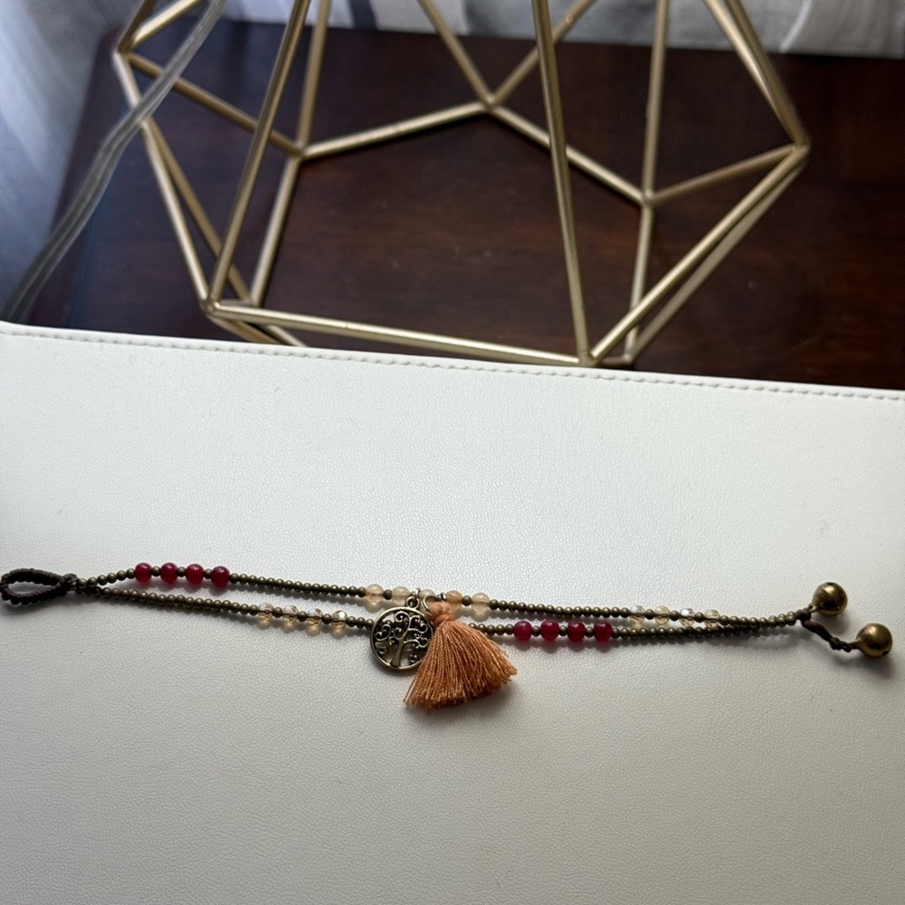 Boho Beaded Bracelet with Tassel